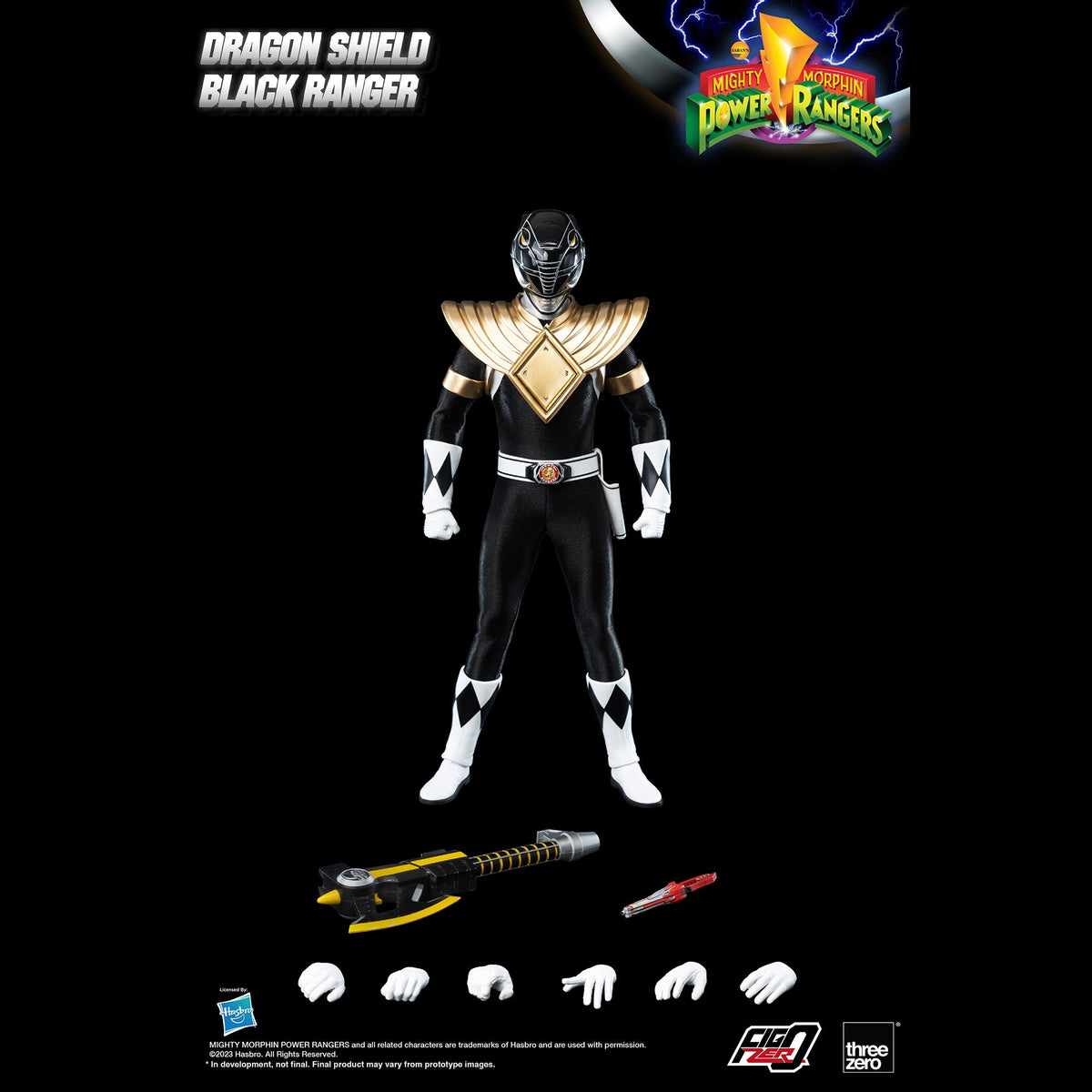 Mighty Morphin Power Rangers FigZero 1/6 Dragon Shield Black Ranger